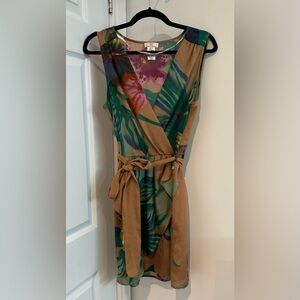DEPT Floral / tropical print Wrap Dress mini light size S vibrant